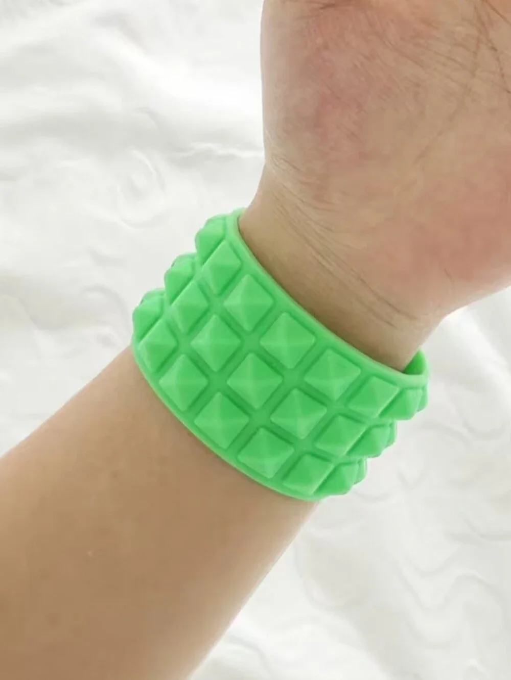 Green Silicone Stud Bracelet